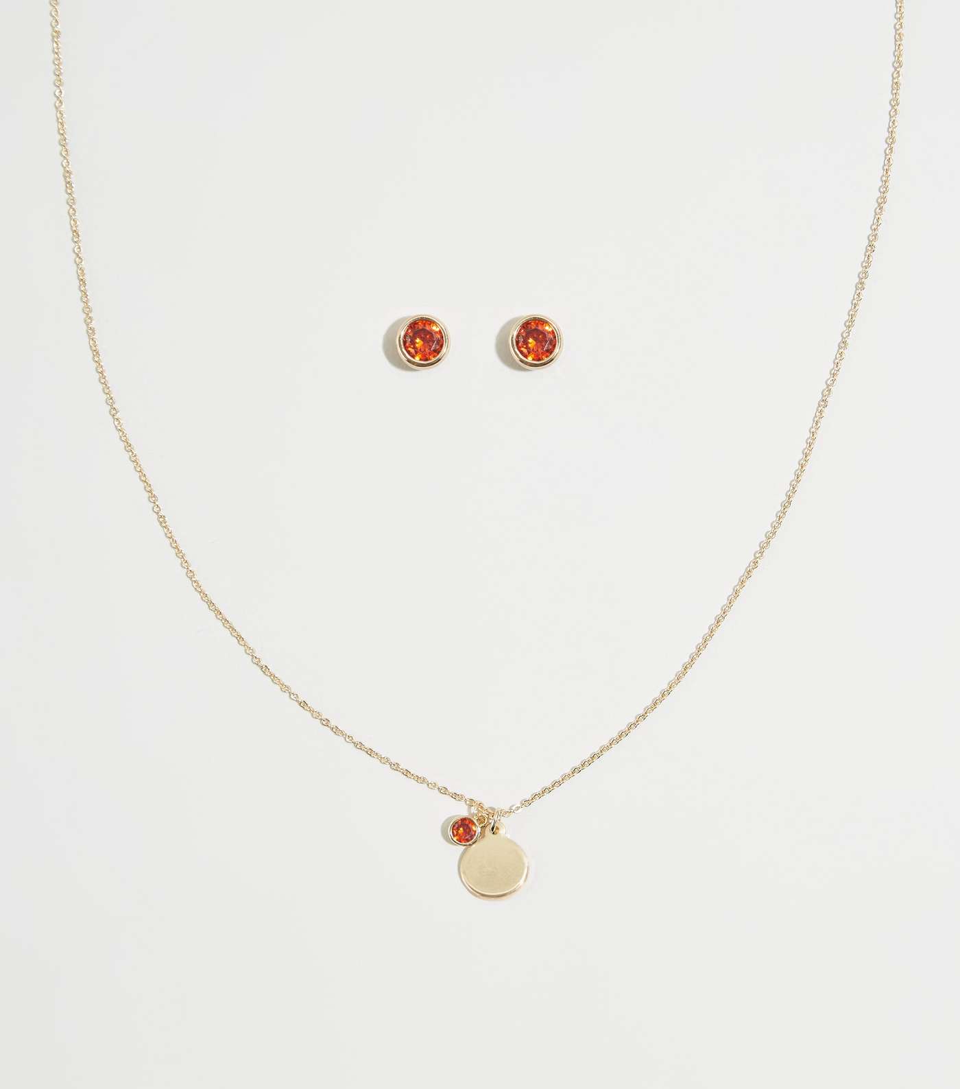Rich Red July Birthstone Pendant and Earring Set