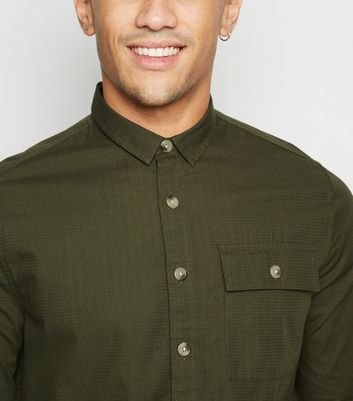 Image of Khaki Long Sleeve Ripstop Light Jacket New Look