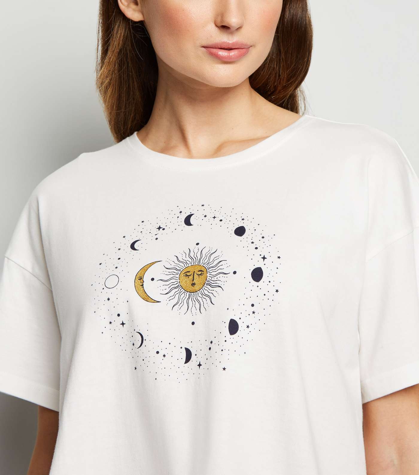 Off White Sun and Moon Print Pyjama Set Image 3