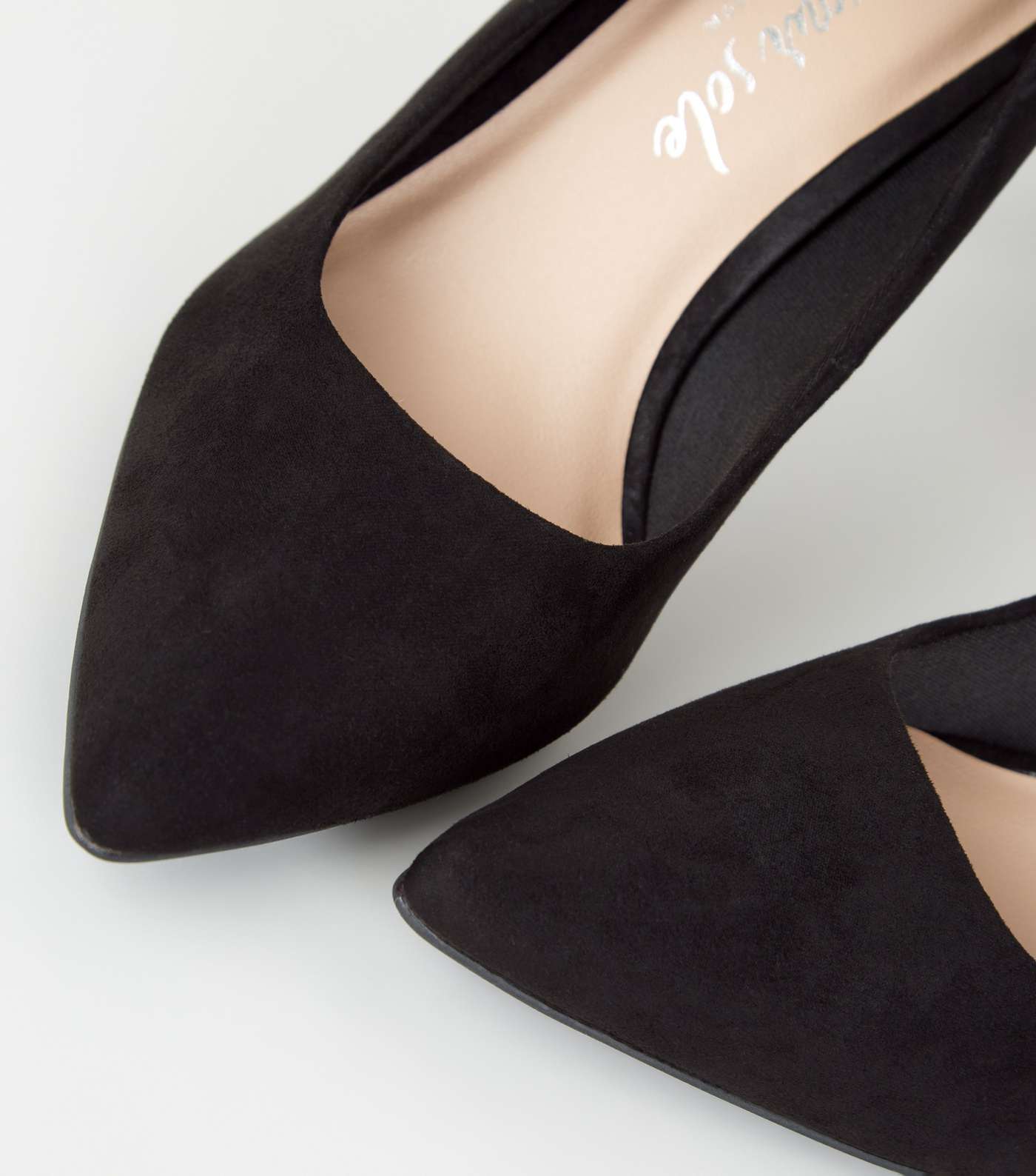 Black Suedette Stiletto Court Shoes Image 4