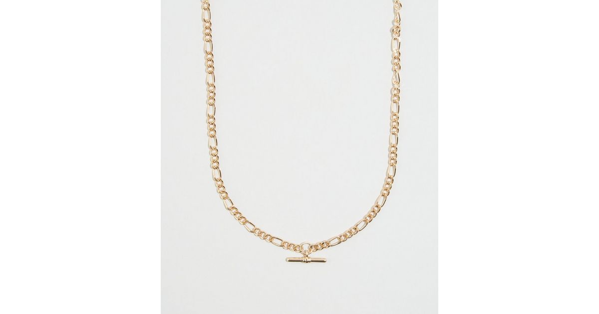 Gold Bar Chain Necklace New Look