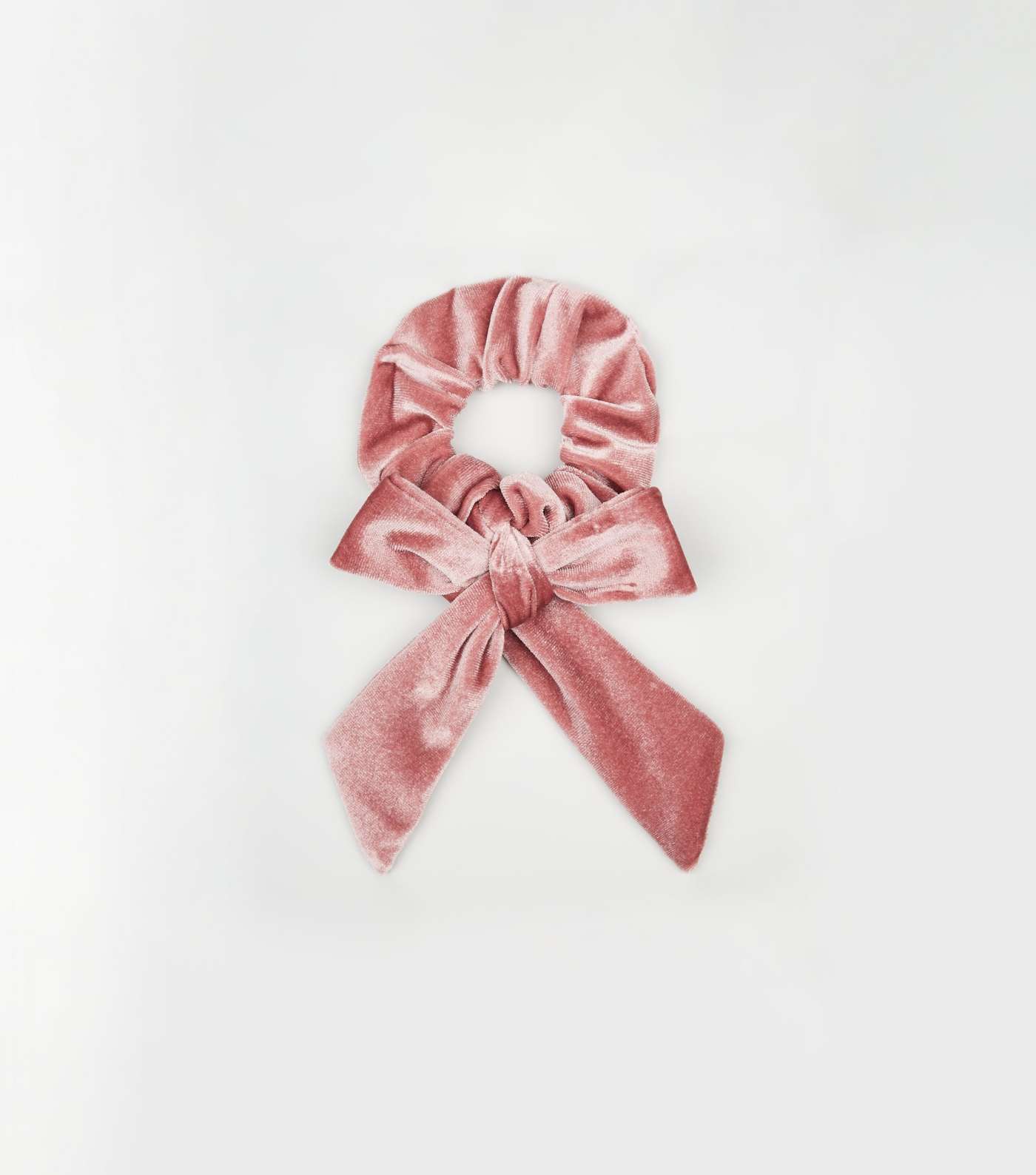 Mid Pink Velvet Bow Scrunchie