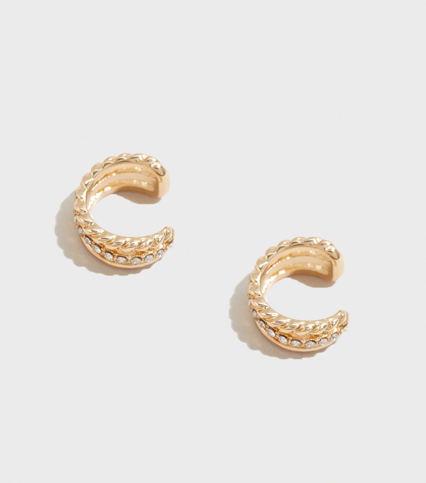 Gold Triple Layered Diamanté Ear Cuffs  Image 3