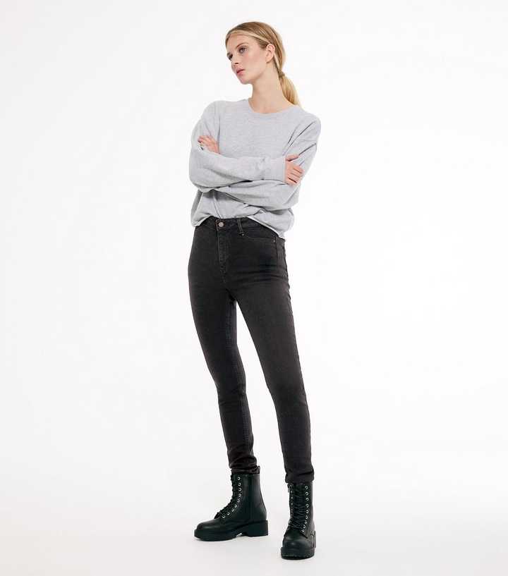 Tall Black High Waist Hallie Super Skinny Jeans