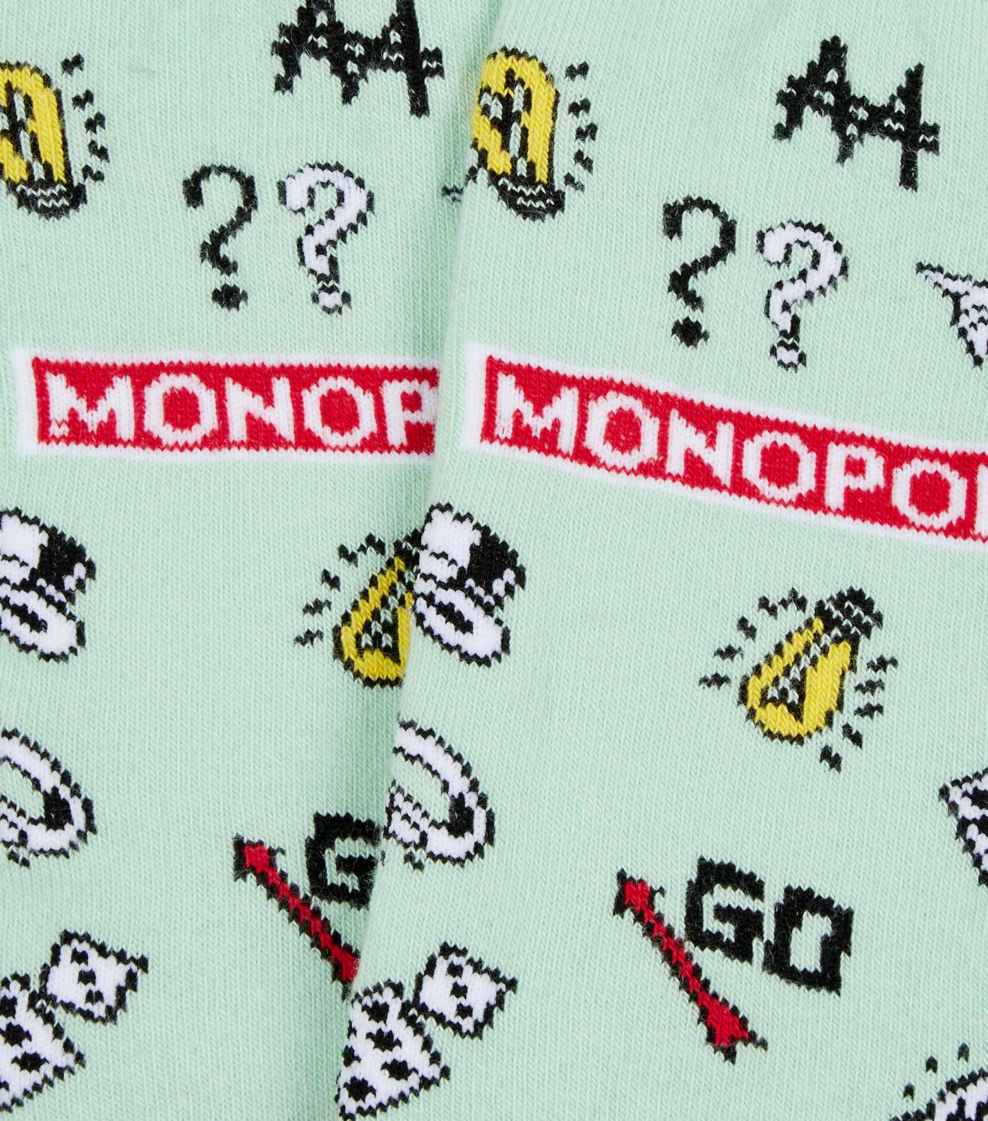 Mint Green Monopoly Game Socks Image 3