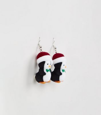 christmas penguin earrings