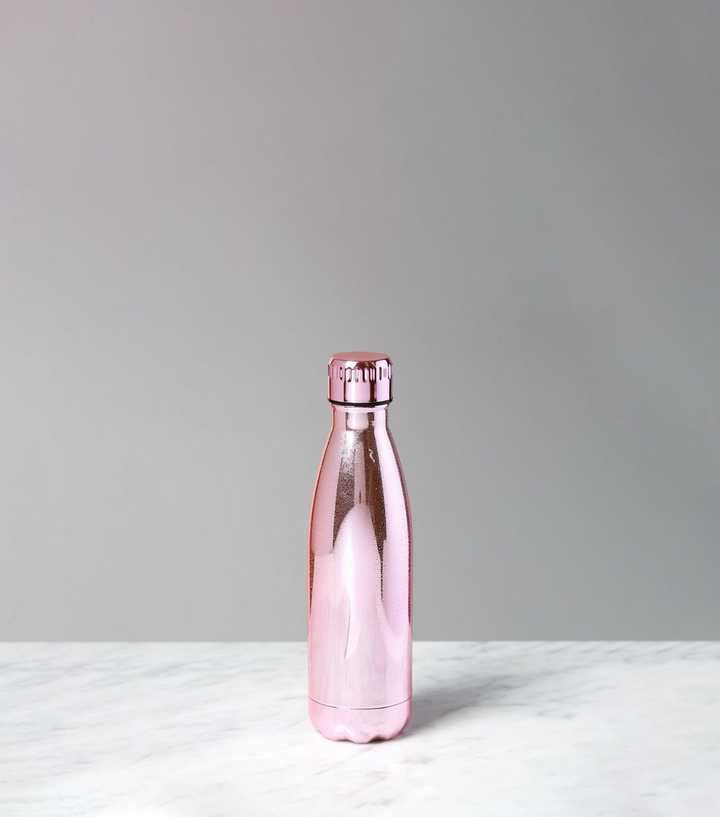 Pink Matte 260ml Metal Water Bottle, New Look