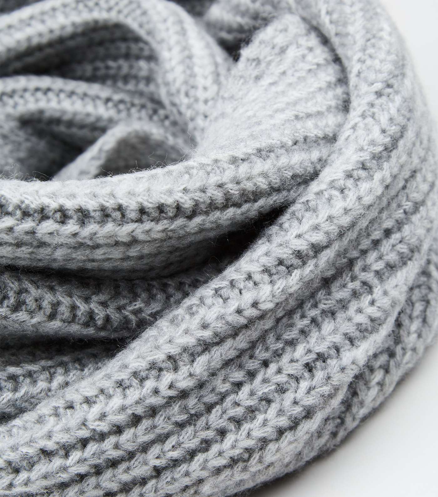 Grey Cable Knit Snood Image 3