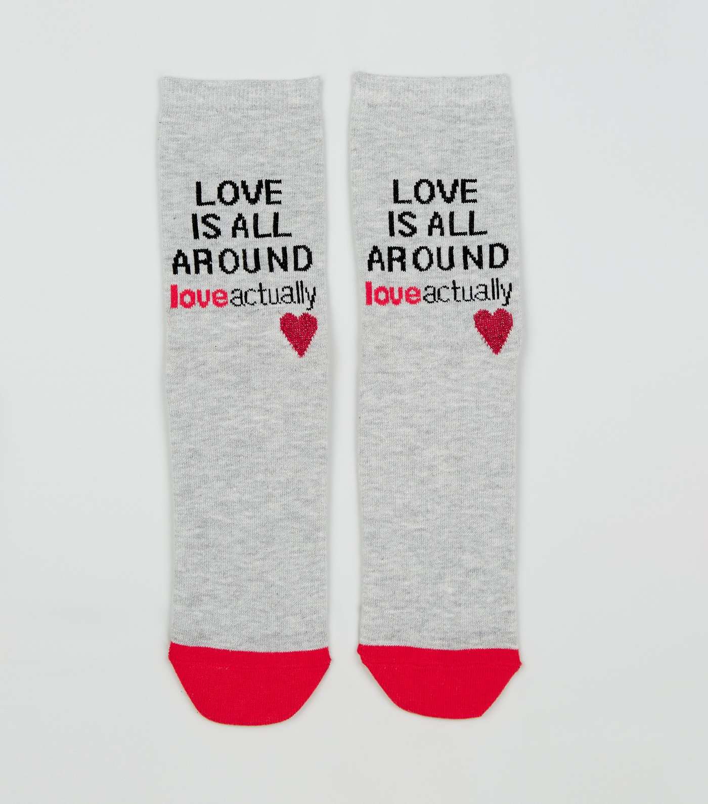 Grey Love Actually Slogan Socks