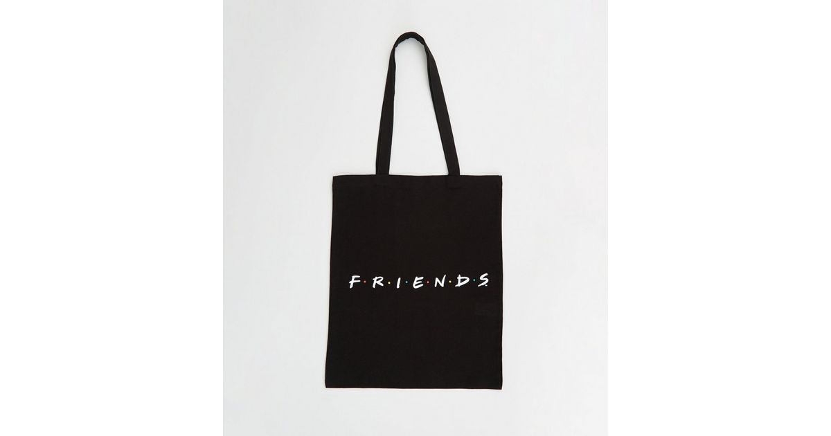 Black Logo Friends Canvas Bag | New Look