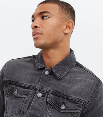 Grey wash denim jacket sale