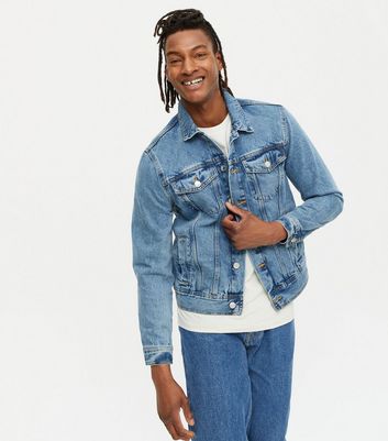 Pale Blue Rinse Wash Denim Jacket | New 