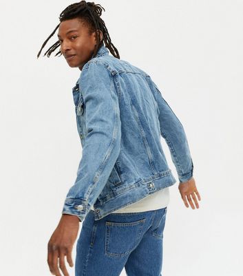 Mens jean jacket sales light blue