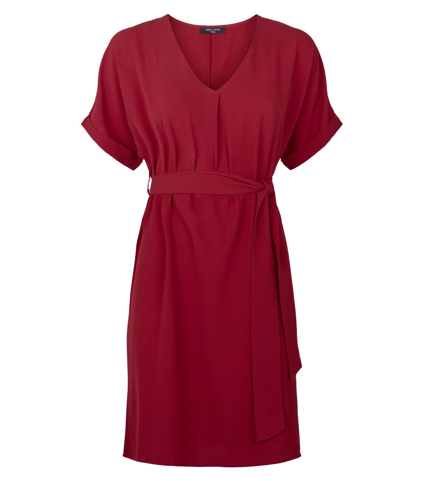 Tall Red Belted Tunic Dress Image 4