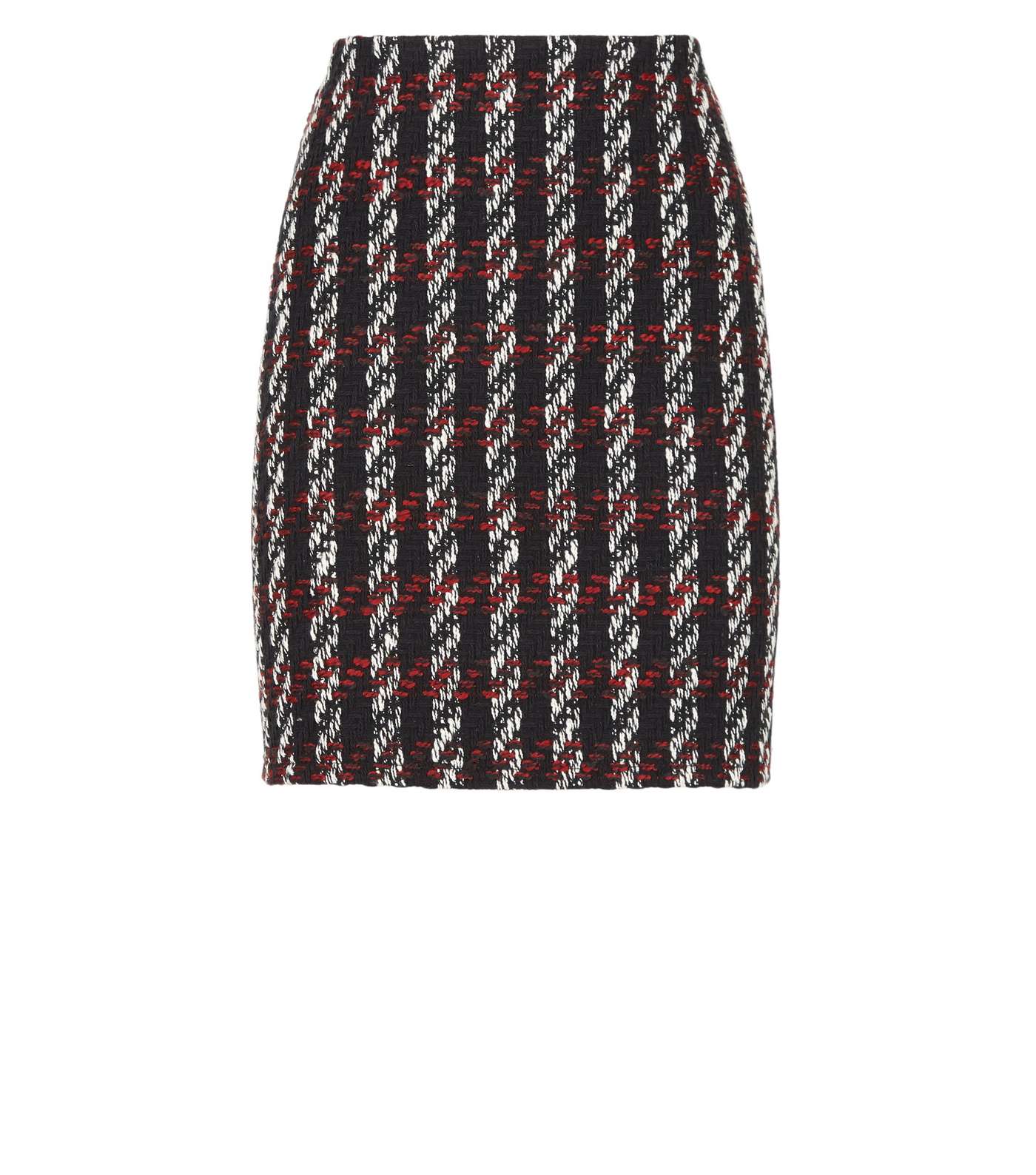 Black Textured Check Mini Skirt  Image 4