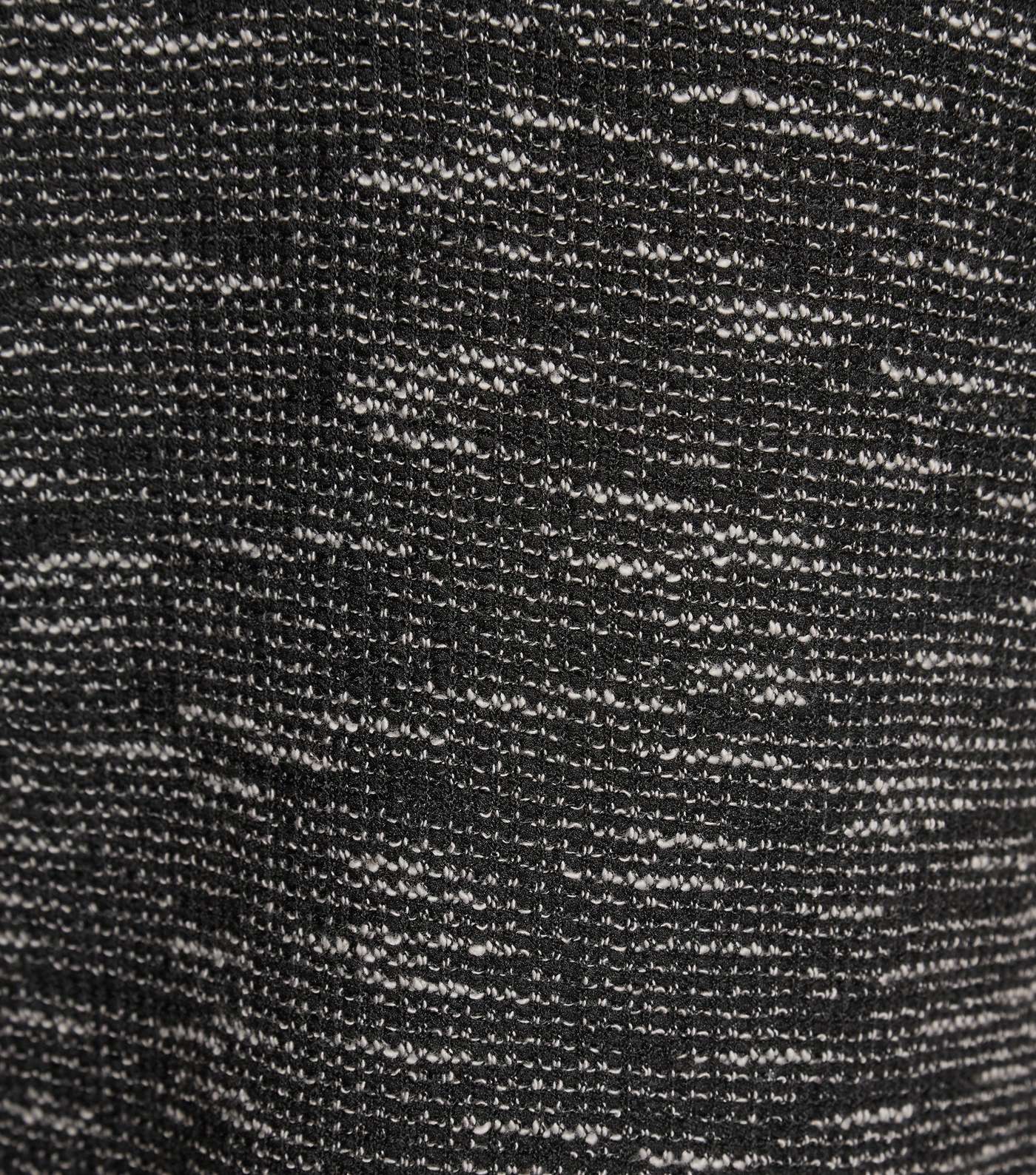 Light Grey Textured Knit Puff Sleeve Tunic Dress Image 6