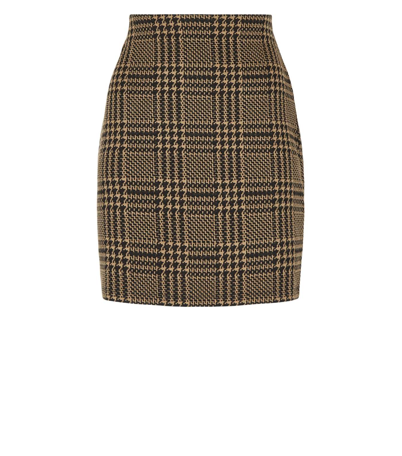 Brown Check Mini Tube Skirt Image 4