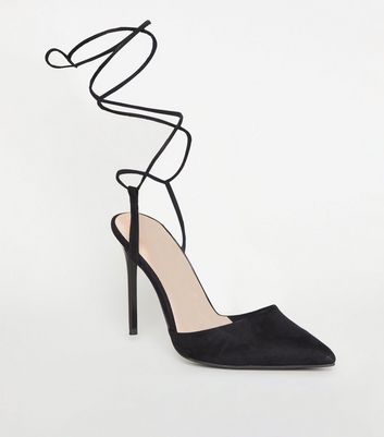 pointed court shoes with ankle strap