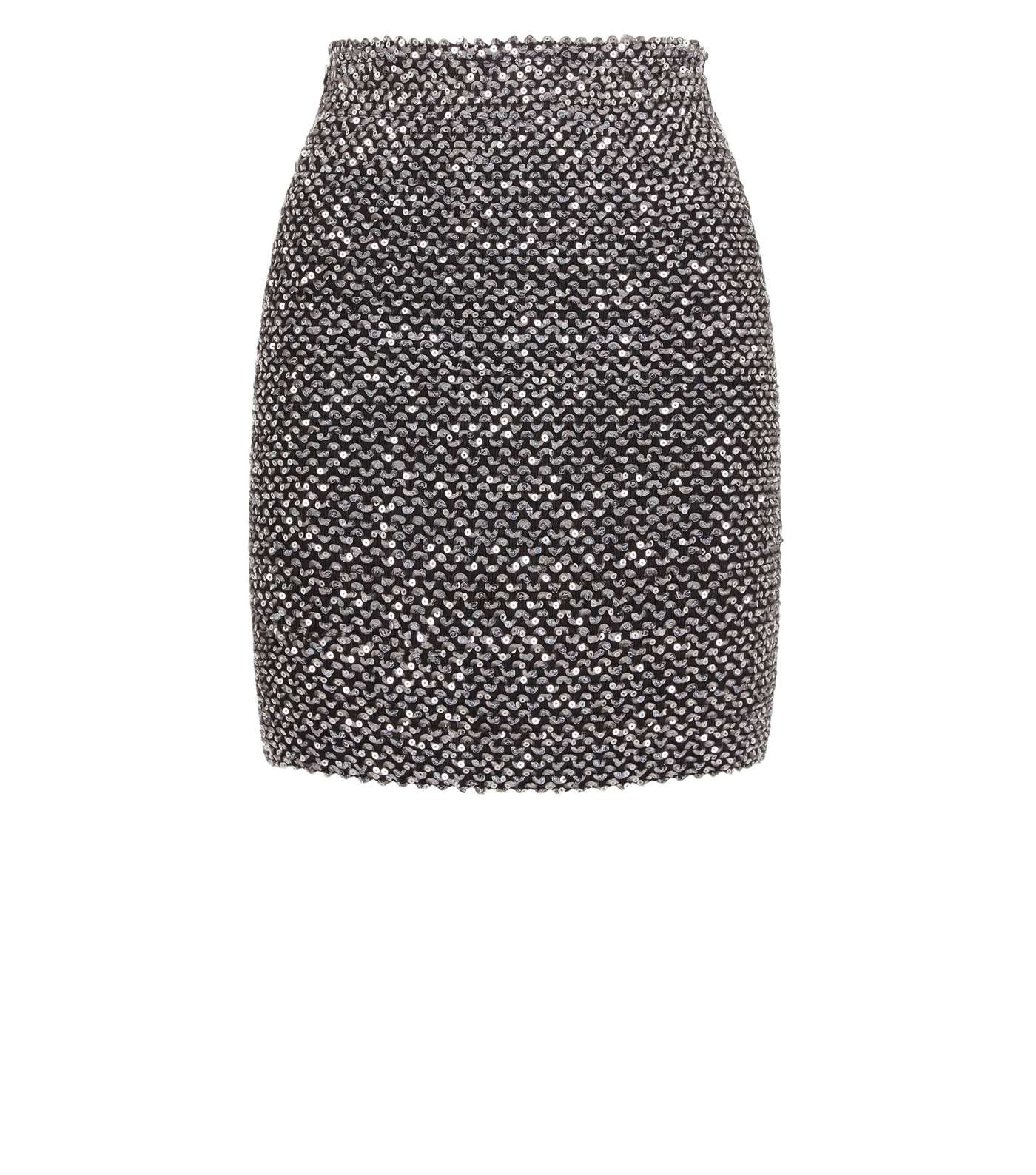Cameo Rose Silver Sequin Mini Skirt Image 4