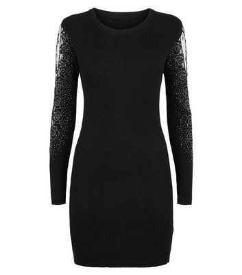 Lace Sleeve Jumper Dress 