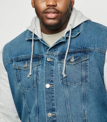 blue jersey hoodie denim jacket