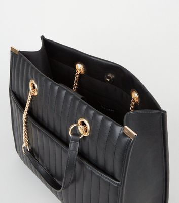 new look black tote handbag