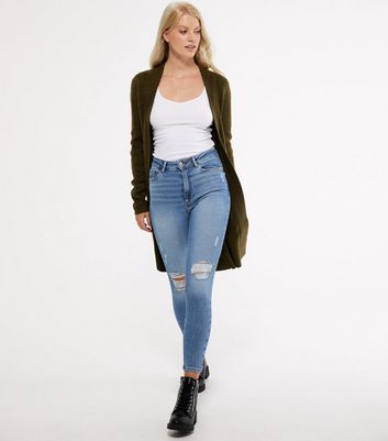 ripped skinny jeans womens new look