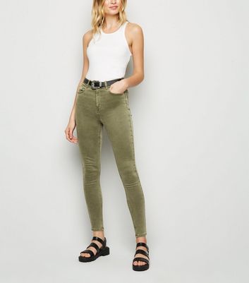 khaki high rise skinny jeans