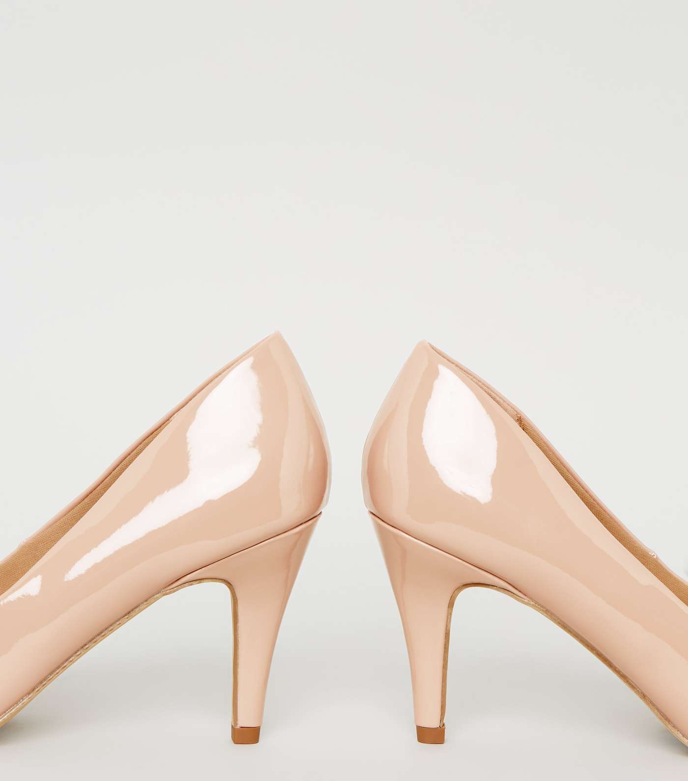 Wide Fit Pale Pink Patent Stiletto Court Shoes Image 4