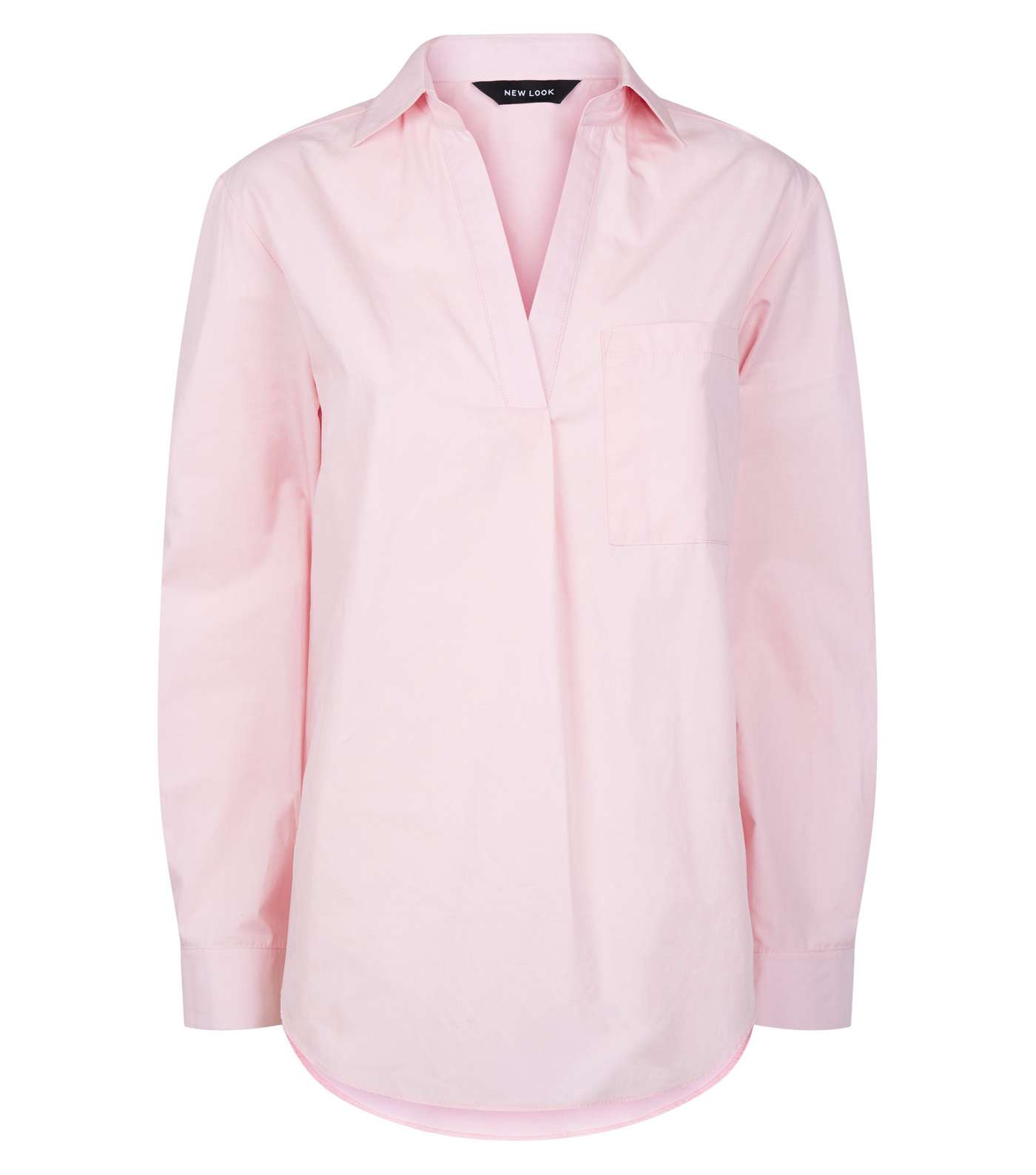 Pink Poplin Collared Overhead Shirt Image 4