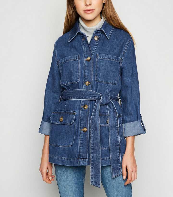 Blue Denim Belted Light Jacket 