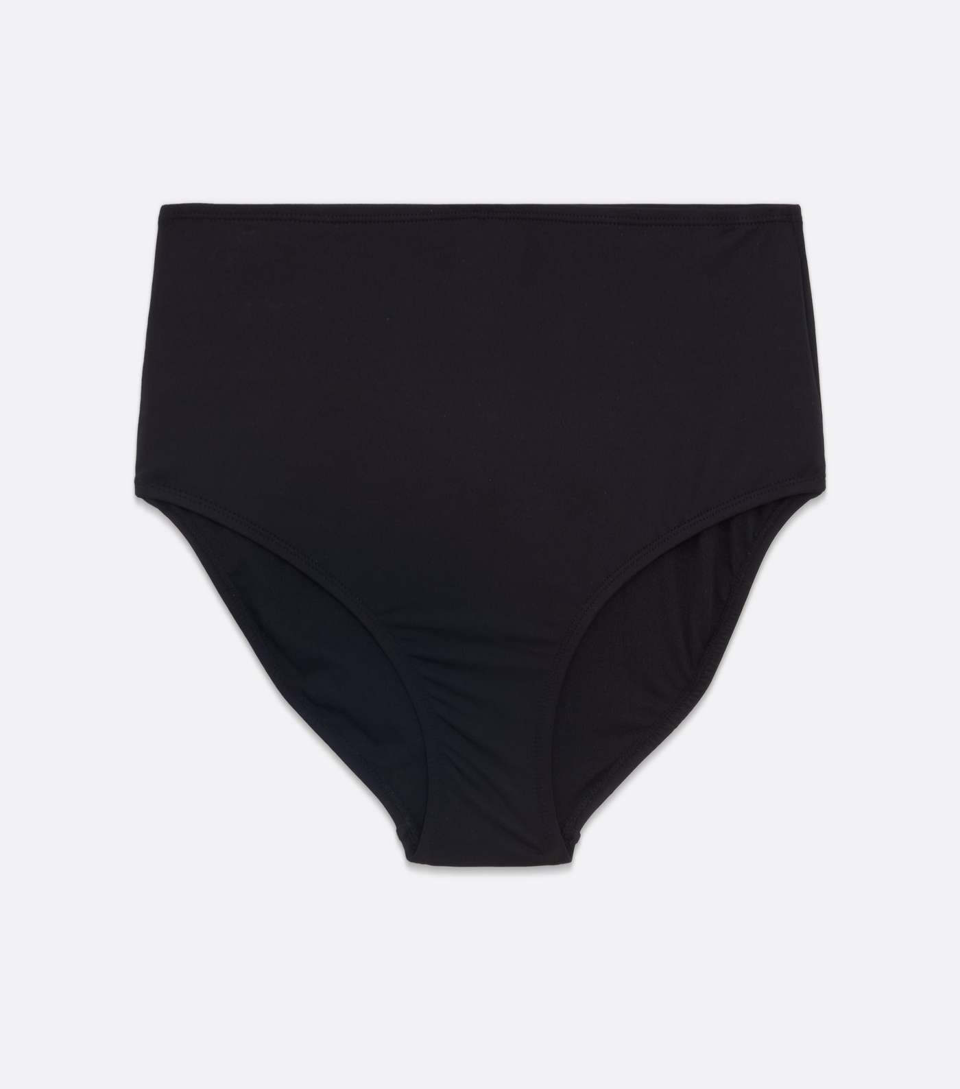 Black Plain High Waist Bikini Bottoms Image 6