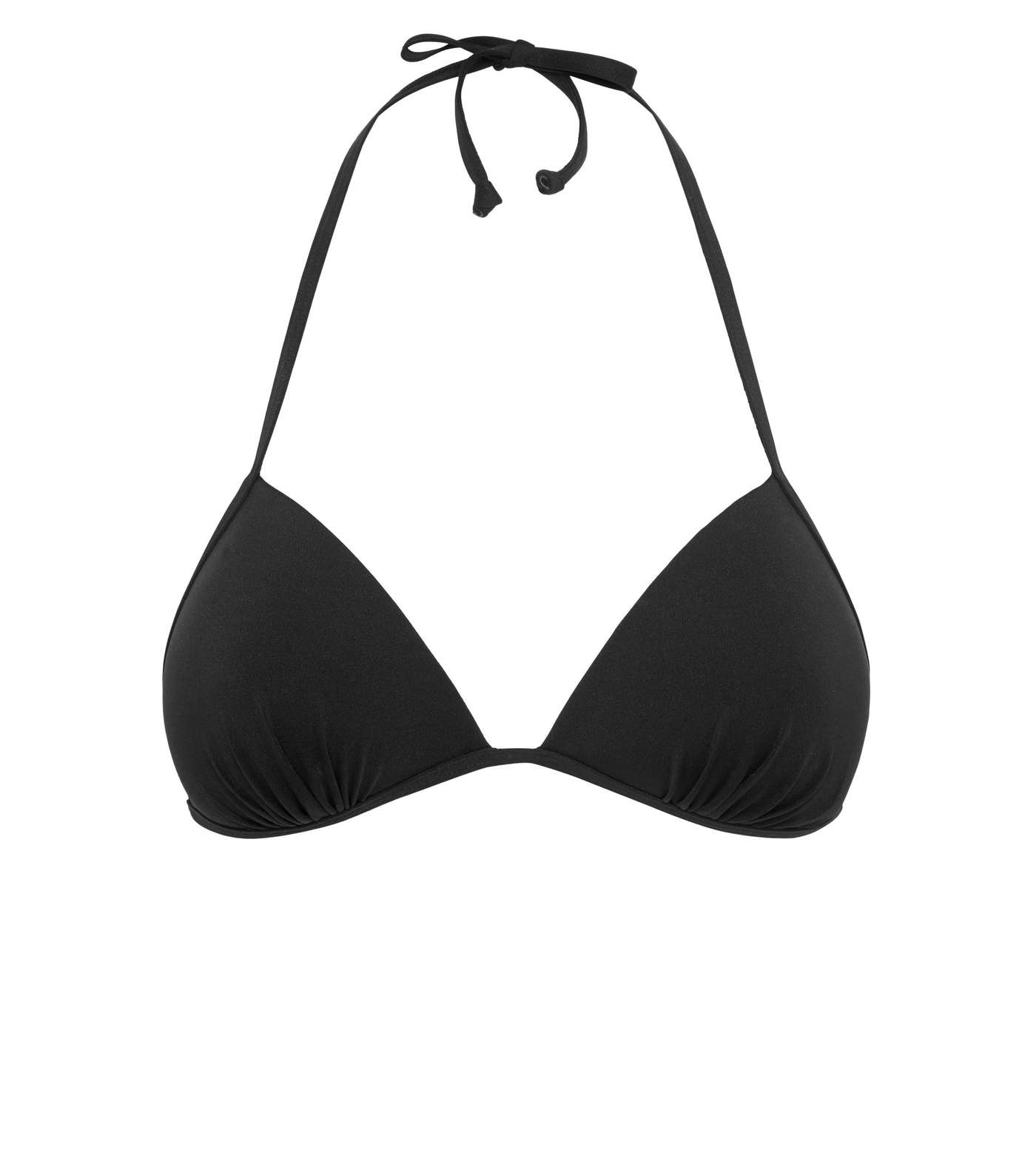 Black Plain Moulded Triangle Bikini Top Image 3