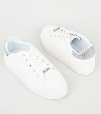 Womens white sparkly on sale trainers