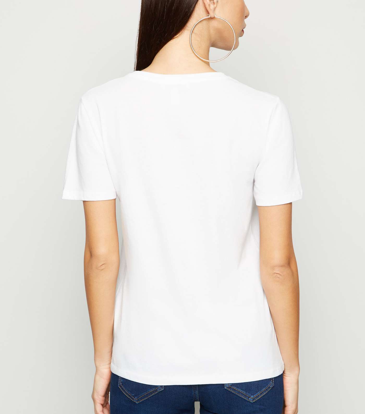 Tall White Metallic Mistletoe Slogan Christmas T-Shirt Image 3
