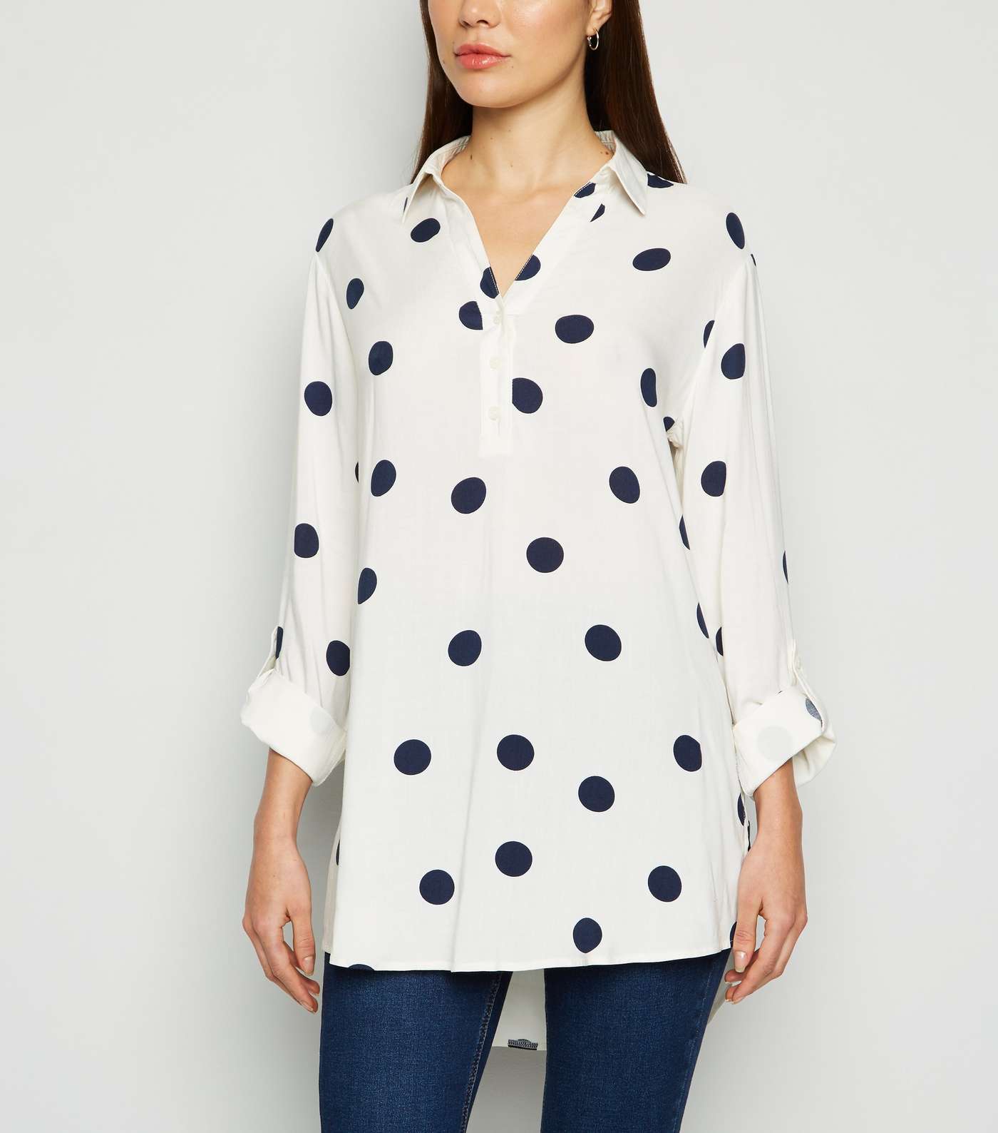 Cream Polka Dot Overhead Shirt