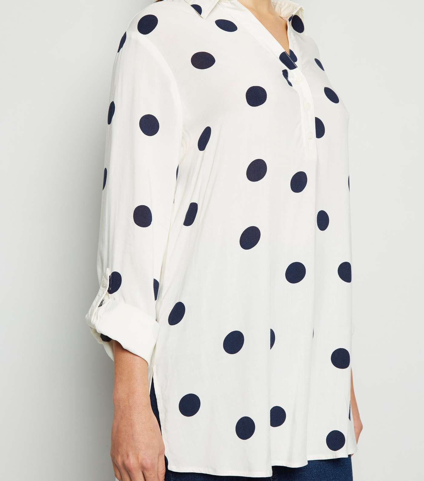 Cream Polka Dot Overhead Shirt Image 5