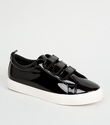 womens patent trainers