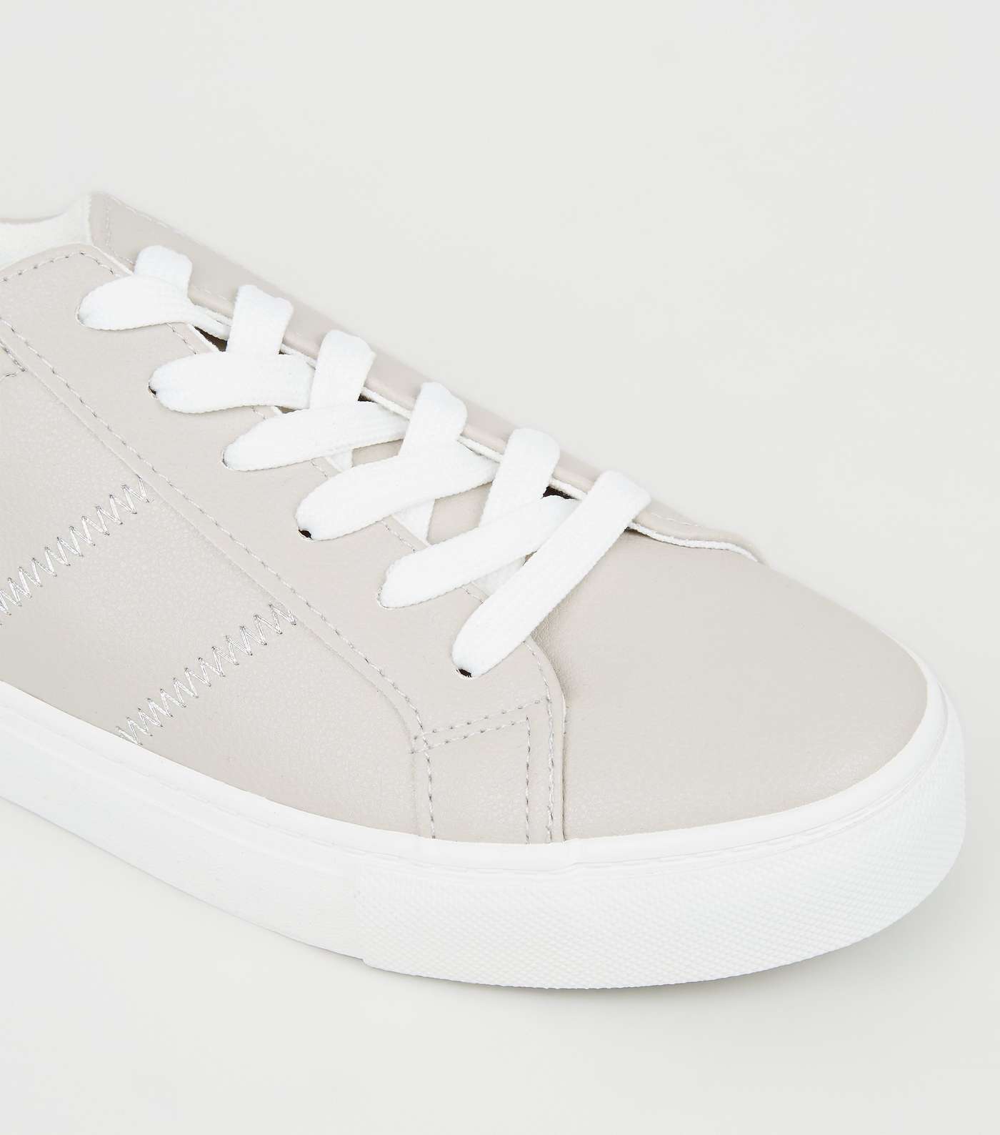 Grey Stitch Side Lace-Up Trainers Image 4