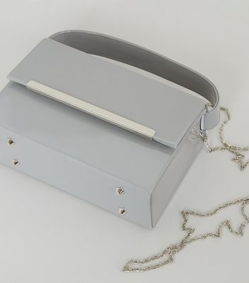 grey box clutch bag