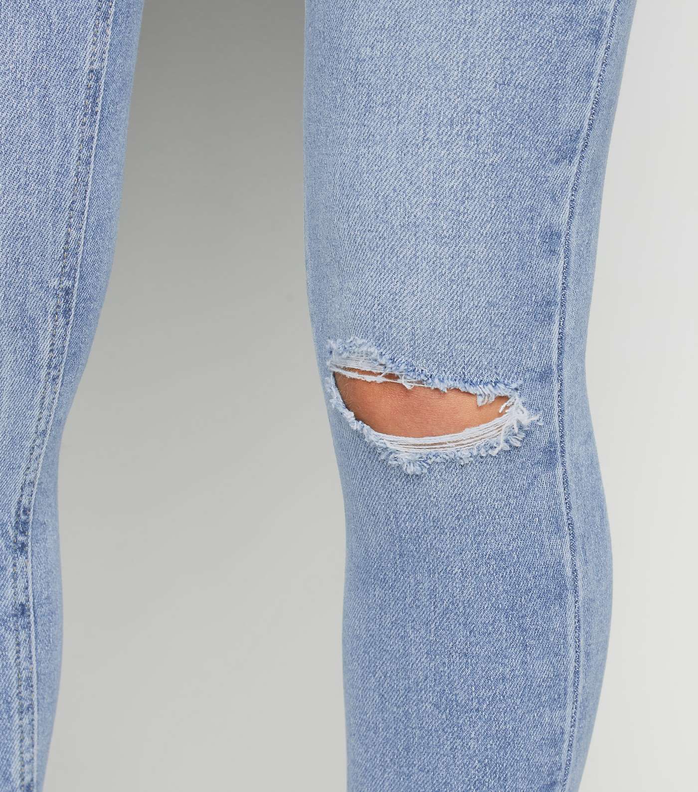 Blue Ripped Knee Hallie Super Skinny Jeans Image 5