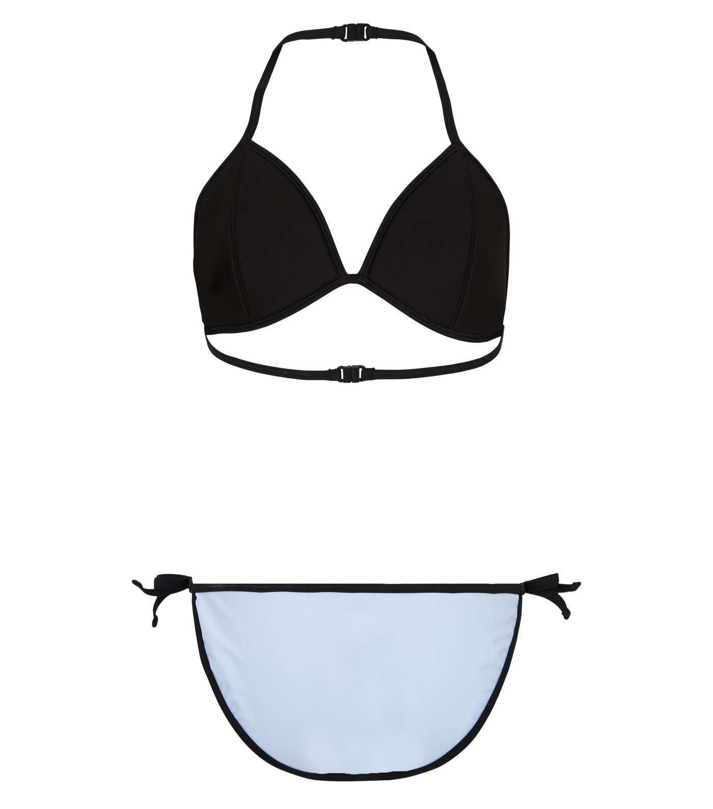 Girls Pale Blue Scuba Bikini Set Image 2