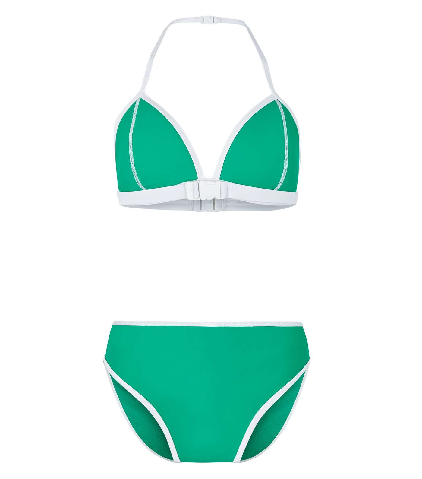 Girls Green Scuba Buckle Bikini Set