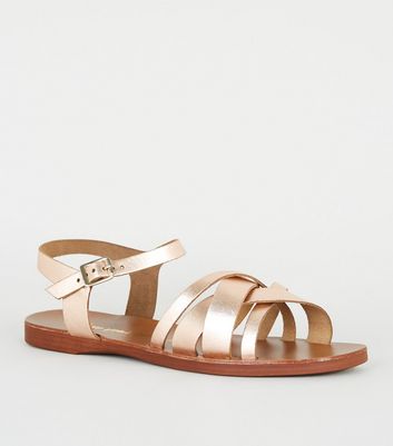 wide gold sandals