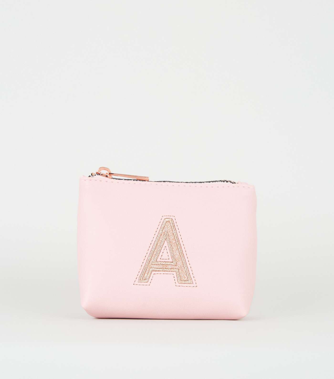 Pink A Initial Mini Make-Up Bag