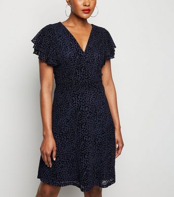 new look blue velvet dress