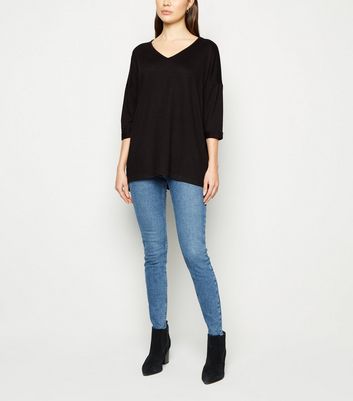 fine knit v neck jumper