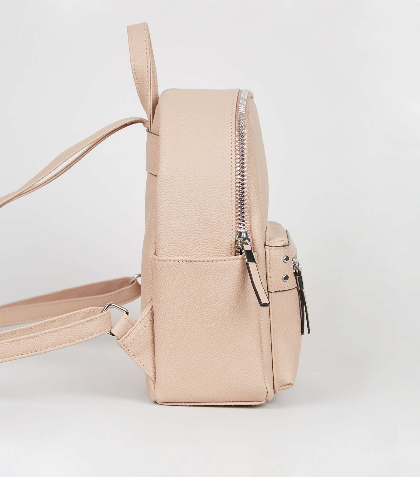 Pale Pink Leather-Look Mini Backpack Image 3