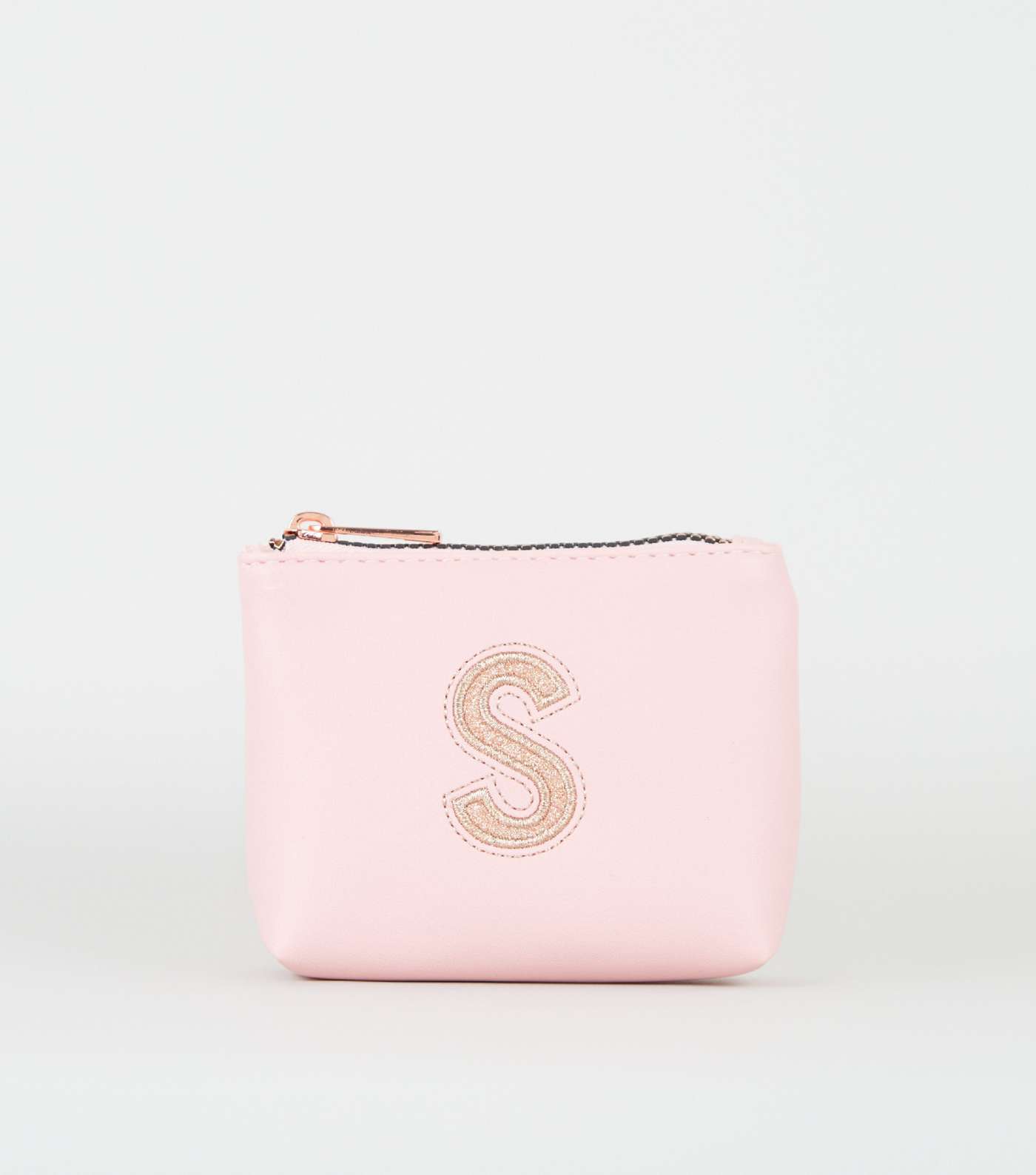 Pink S Initial Mini Make-Up Bag