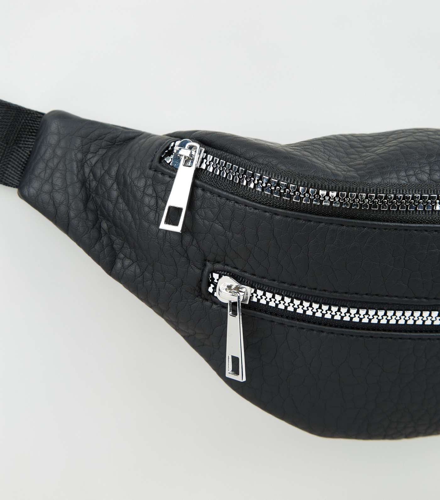 Black Double Zip Bum Bag Image 3